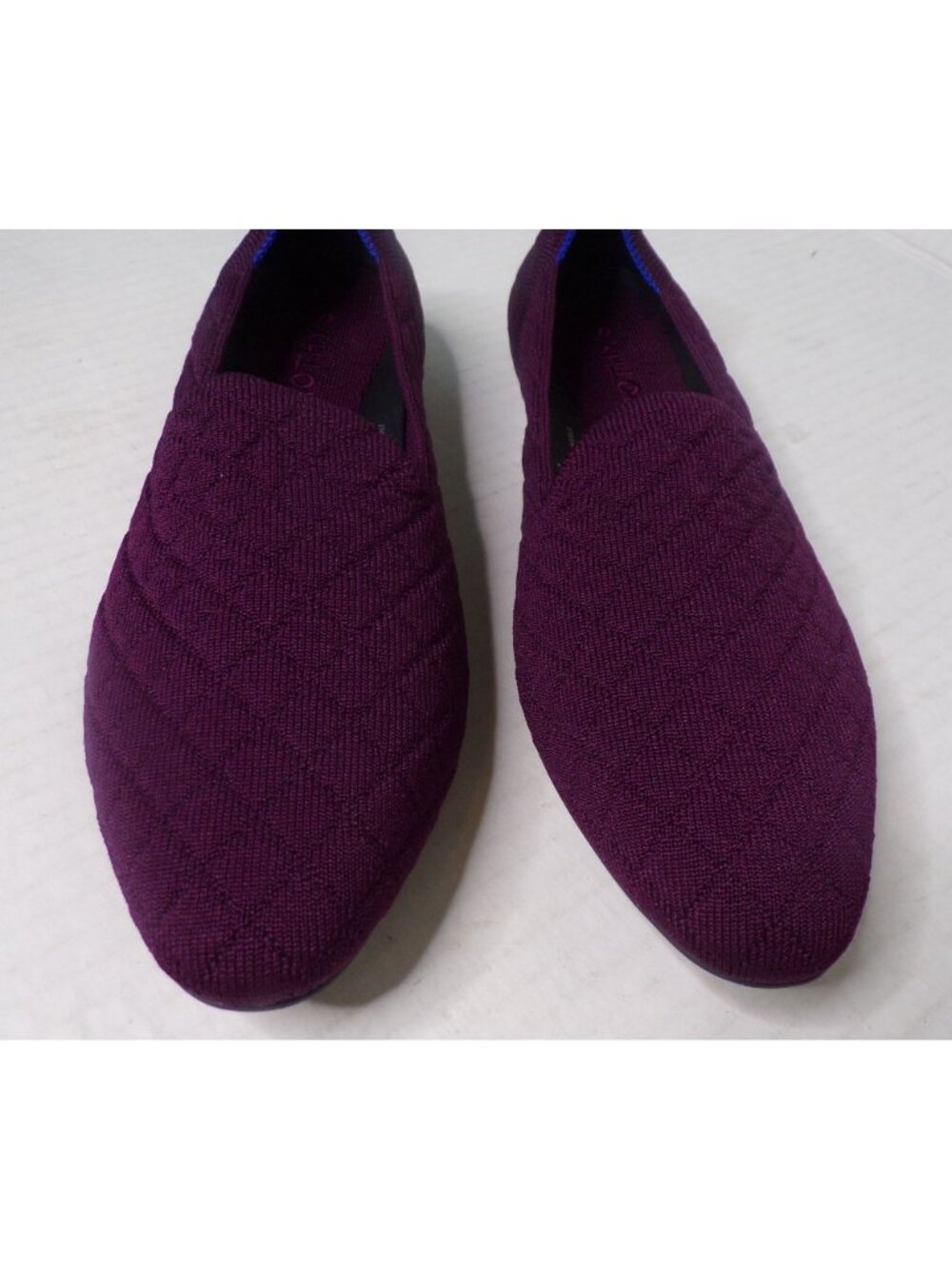 🆕ROTHY'S Almond Toe Quilted Loafer Shoe 10 Berry Burgundy Plum - Picture 6 of 9